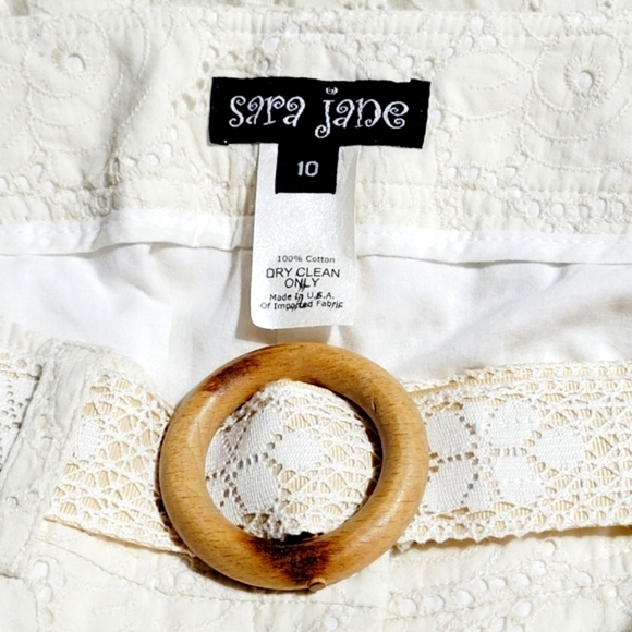 Sara Jane Eyelet & Rosette Lace Cotton Flare Pants (10) - Picture 8 of 12